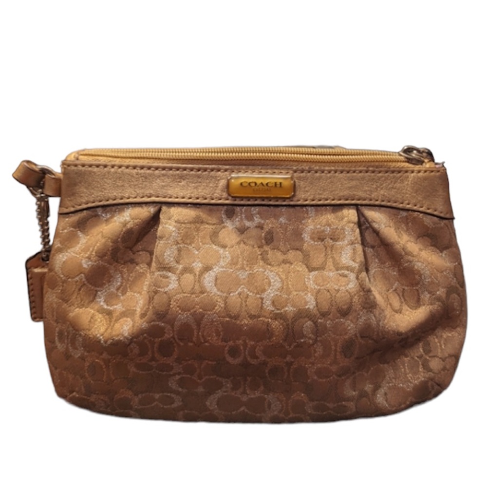 Coach Logo Zip Top Wristlet